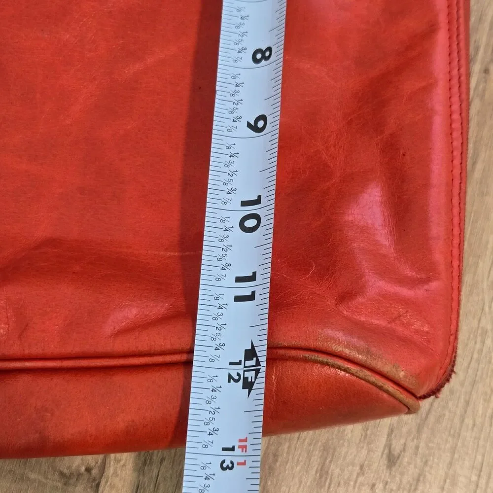 Latico‎ Red Leather Business Tote Bag Shoulder Laptop Full Zip around Organizer